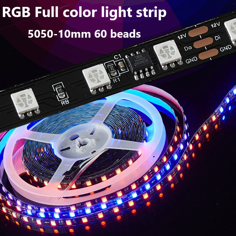 32.8ft LED Strip Light 5050 RGB 600 LEDs Flexible Color Changing and Programmable LED Strip Light