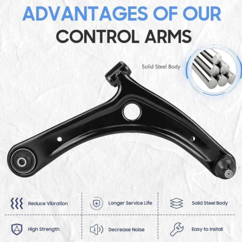 8pcs  Front Right Lower Left Control Arm Assembly compatible with Dodge Jeep RK620065 RK620066 5105040AG MS25189