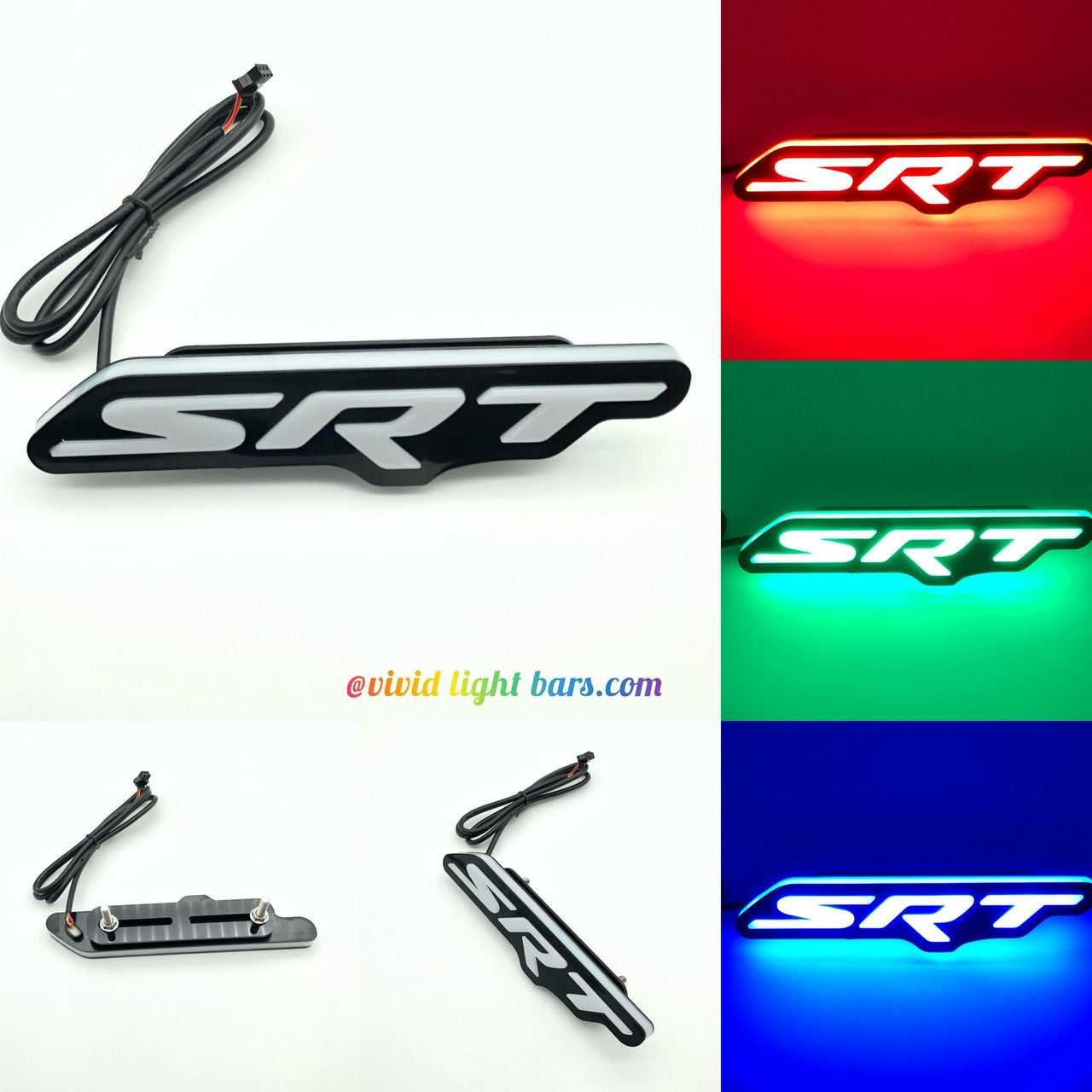 Multicolor SRT LED Grill Emblem Badge – Customizable RGB  Car Logo Light for Dodge, Chrysler & Jeep | Easy Install, Waterproof Design