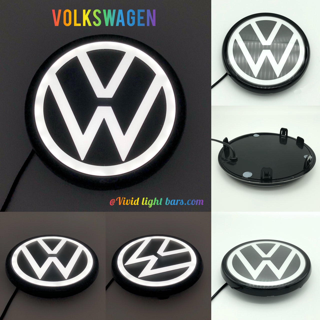 volkswagen logo light led vw logo dynamic mirror luminous logo emblem light