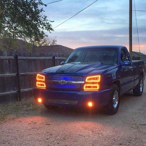 03-06 Chevy Silverado halo headlight kits with bluetooth control-Chevy halo headlight kits-Vivid Light Bars