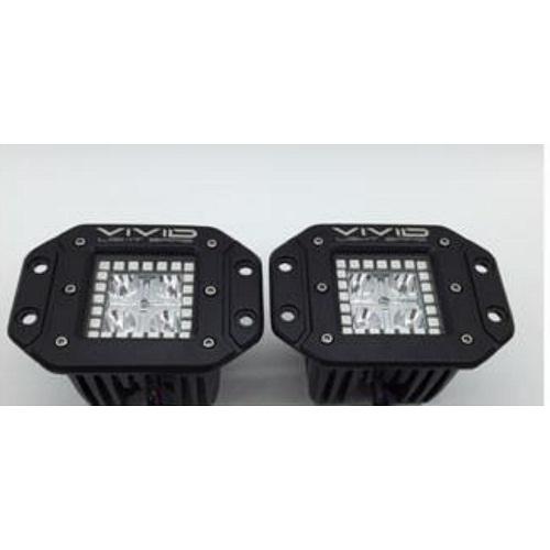 3.2" 20W Cree LED Flush Mount Pods Halo With Bluetooth Remote Control-RGB Halo Pods-Vivid Light Bars